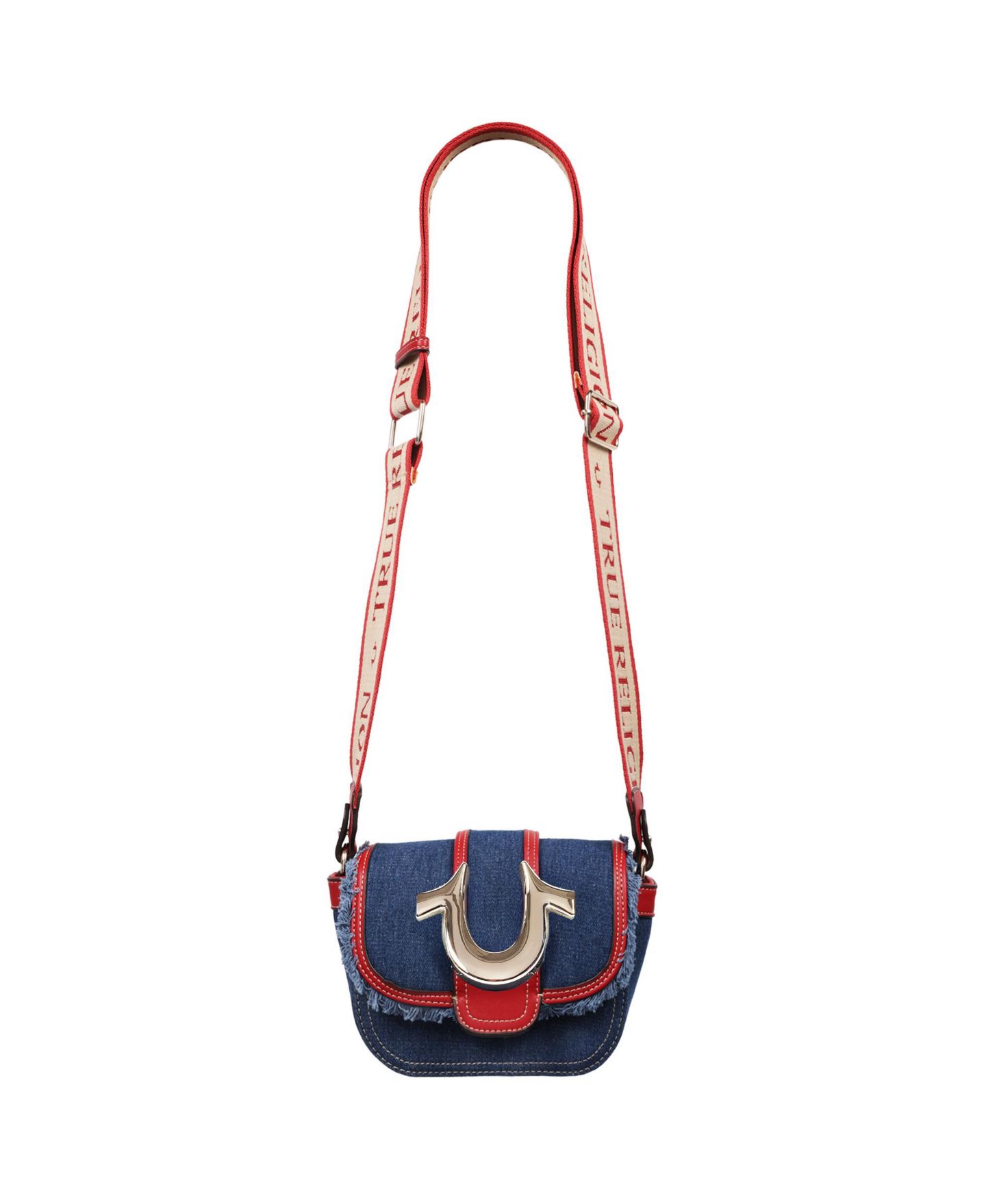 Женская сумка True Religion Asher Frayed Edge Mini Flap Crossbody, цвет: Тёмный джинсовый — фото 6