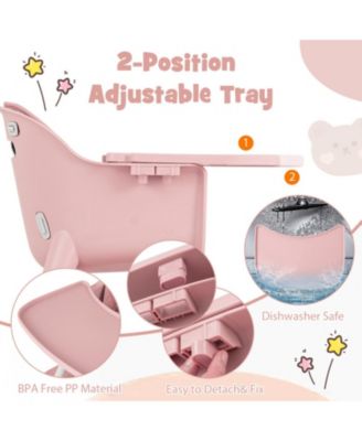 Baby 4-in-1 Convertible Table and Chair Set with PU Cushion and Safety Harness