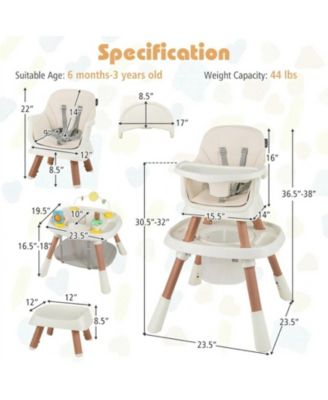 Baby 16-in-1 High Chair with 360-Degree Activity Center and Booster Seat