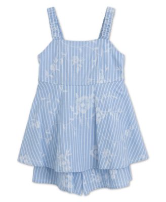 Girls' 7-16 Square Neck Sleeveless Romper Dress 