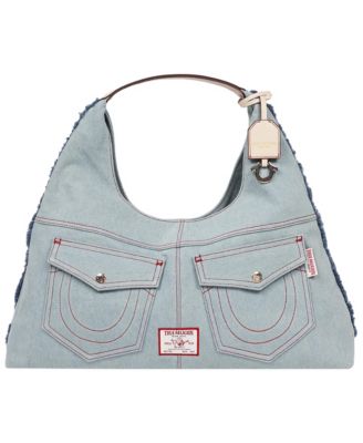 Arden Contrast Stitch Denim Hobo Bag