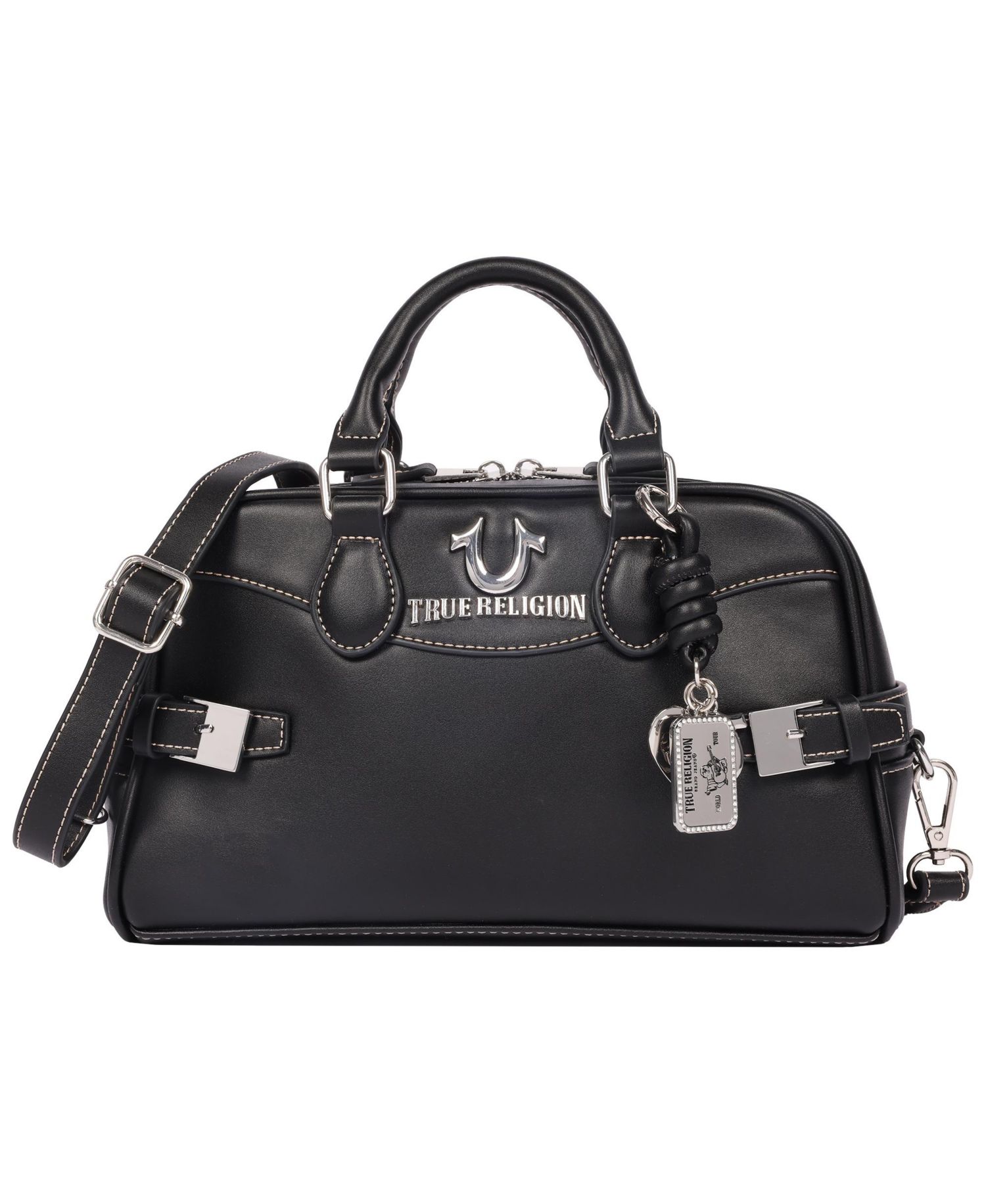 Brooks Smooth PU Belted Satchel - Women s Top Handle Satchel with Detachable Crossbody Strap