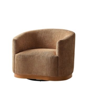 Berklie 31.5"W Modern Boucle Chenille Swivel Barrel Armchair with Ergonomic Backrest