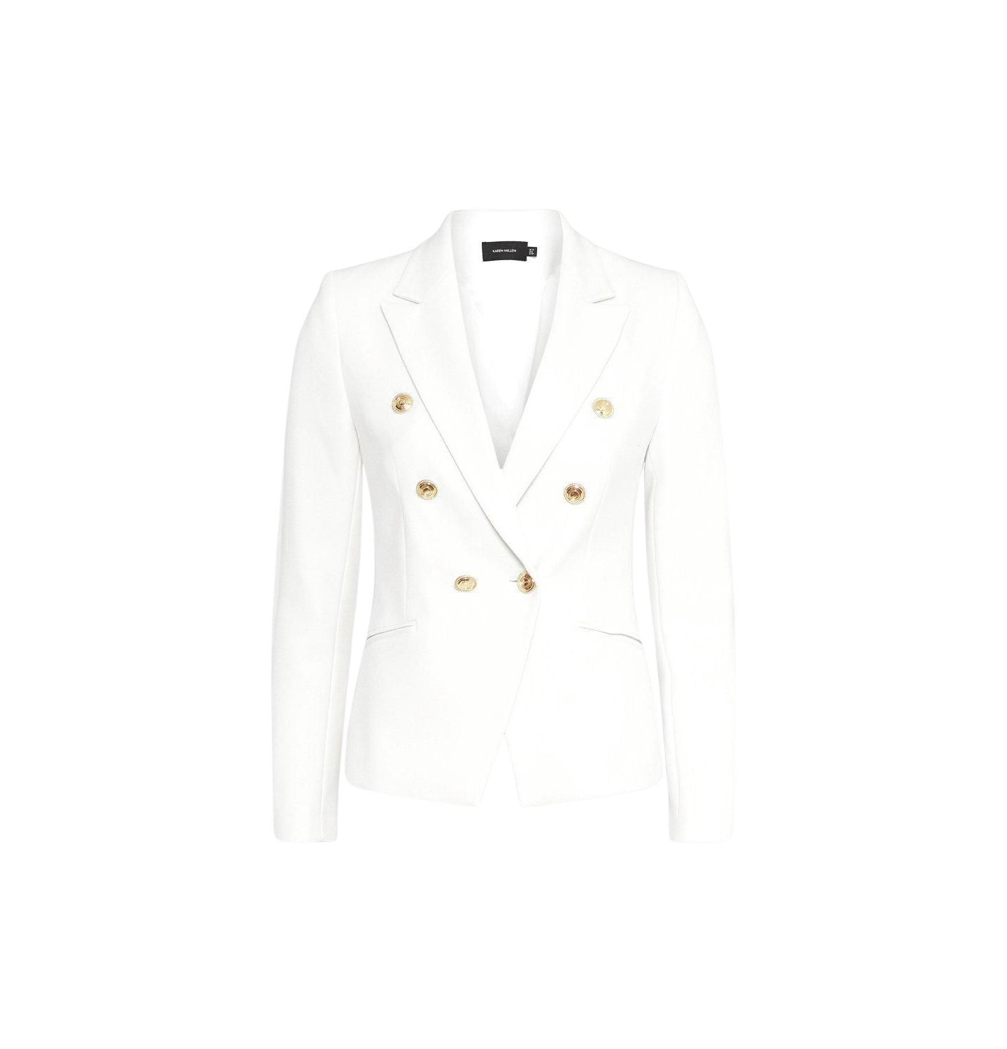 Женский пиджак Karen Millen Tailored Button Military Blazer, цвет: Слоновая кость — фото 5