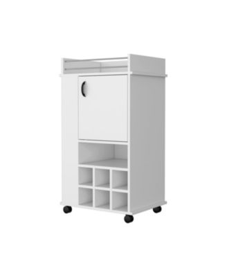Bar Cart with 2 Cabinets with Casters Finish