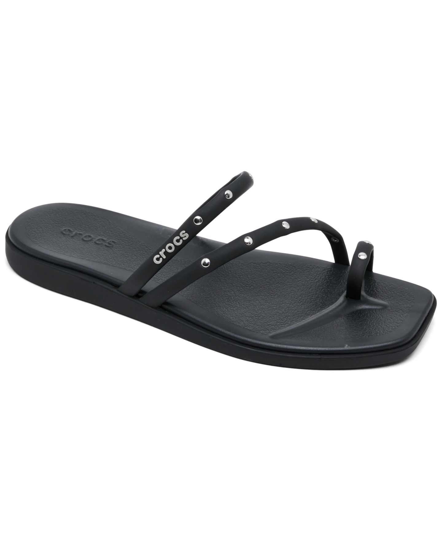 Женские сандалии Crocs Miami Studded Toe Loop, цвет: Чёрный — фото 1