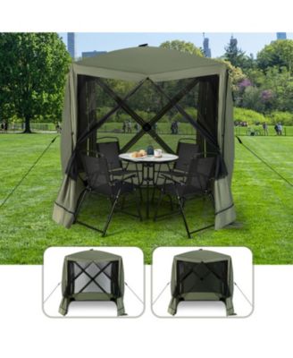 6.7 x 6.7 ft Pop Up Gazebo with Mesh Netting and Carry Bag, UV 50+ Protection