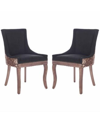 Extra Large Side Dining Chairs Set of 2, Fabric Upholstered Kitchen Chairs with Nail Head Decoration and Solid Wood Legs for Dining Room