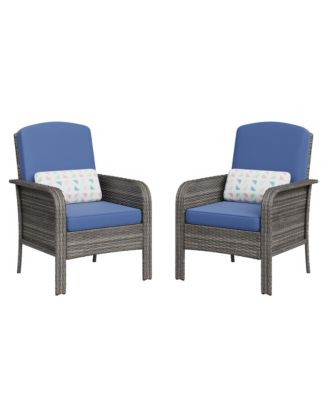 Patio 3 Pieces Swivel Glider Set - PE Rattan Metal - Gradient Rattan, Cushion