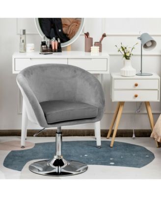 Set of 2 Modern Velvet Chair Height Adjustable Bar Stool Swivel