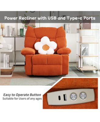 Swivel Power Recliner, Rocking Glider Chair with Massage & Heat