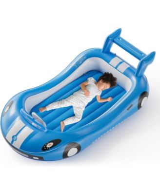 Inflatable Toddler Travel Bed with Sides, Portable Toddler Air Mattress for Travel and Home Use, Hand Pump Included
