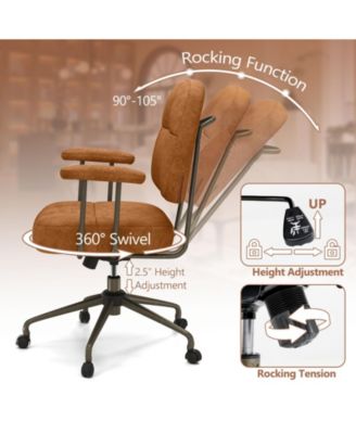 Leathaire Upholstered Task Office Chair with Cushioned Back
