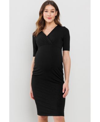 knee length dresses for ladies Côte Linen Maternity Wrap Midi Dress – Ingrid & Isabel