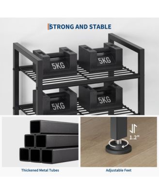Metal Shoe Rack with Adjustable Flat or Tilt Shelves, Space Saving Shoe Storage Organizer for Entryway, Closet or Bedroom