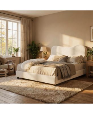 Soft Upholstered Kids Bed Frame with Headboard, Low Profile Platform, Strong Wooden Slats, Noise-Free, No Box Spring Needed, Easy Assembly