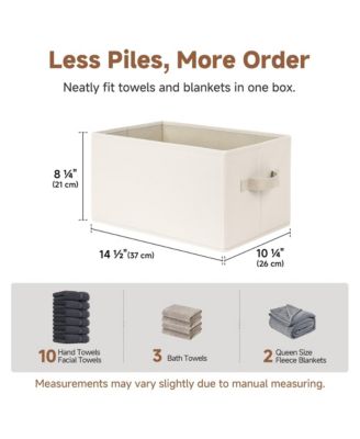 3 Piece Fabric Closet Organizer Storage Bin Foldable Shelf Basket