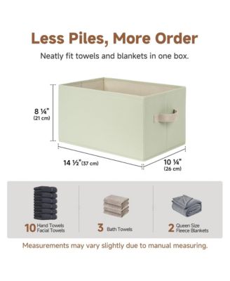 3 Piece Fabric Closet Organizer Storage Bin Foldable Shelf Basket