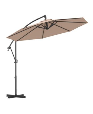 10 ft Offset Cantilever Patio Umbrella with Infinite Tilt and 360 Rotation