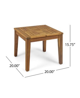 Outdoor Wood Side Table, 20"x20"x15.75"