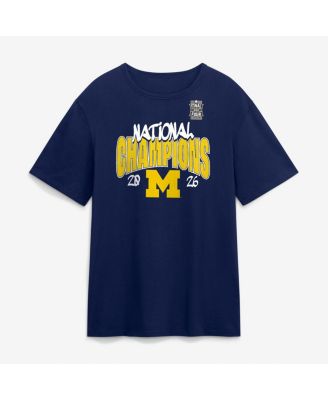 Men's Navy Michigan Wolverines 2026 NCAA Men's Basketball National Champions Schedule T-Shirt