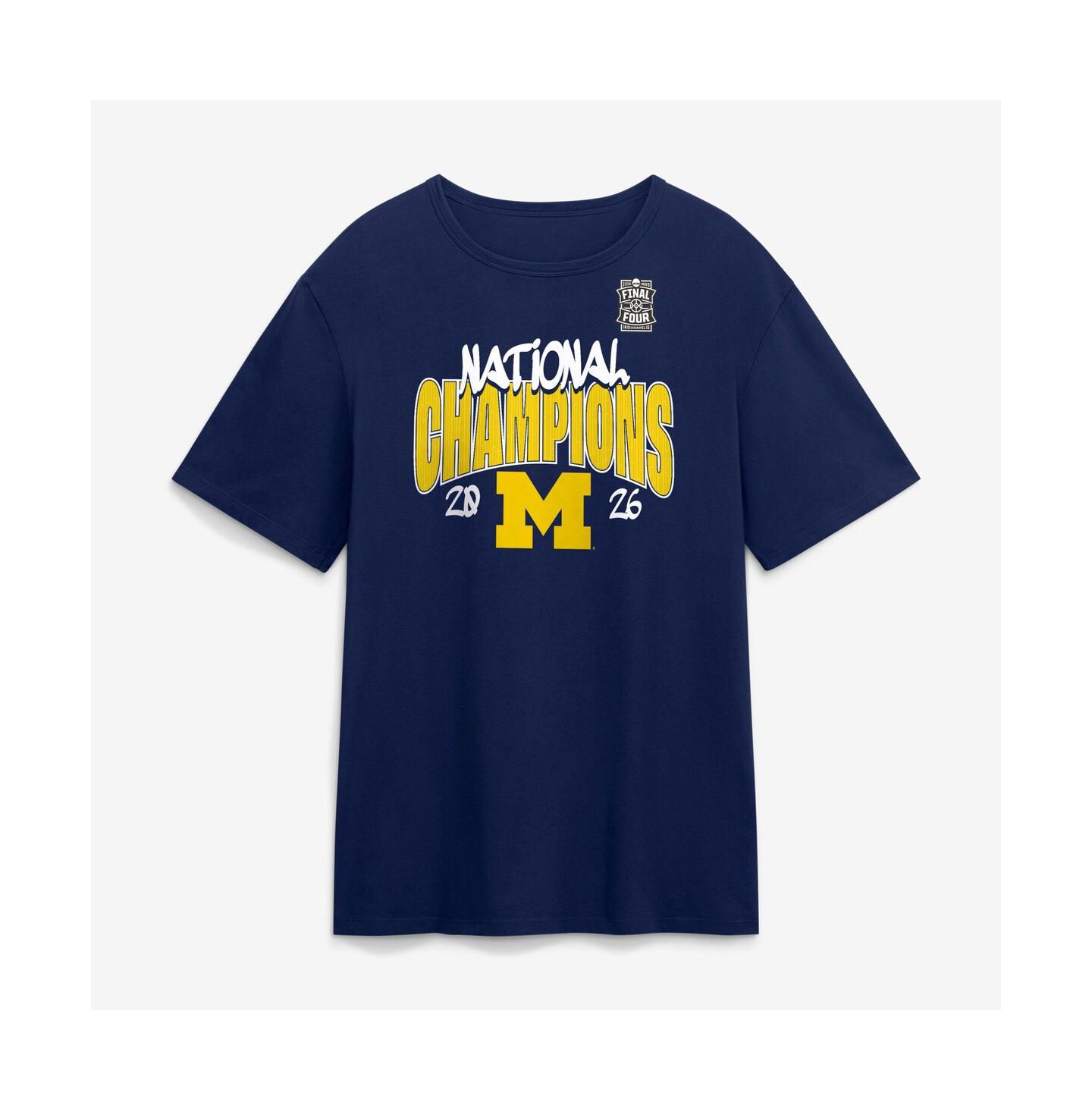 Мужская футболка Fanatics Navy Michigan Wolverines 2026 NCAA Basketball National Champions Schedule — фото 2