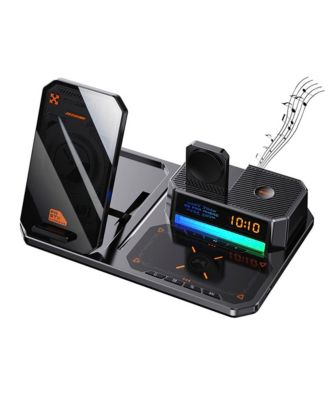 6-in-1 Wireless Charging Station with Bluetooth Speaker and Night Light – 15W Fast Charging