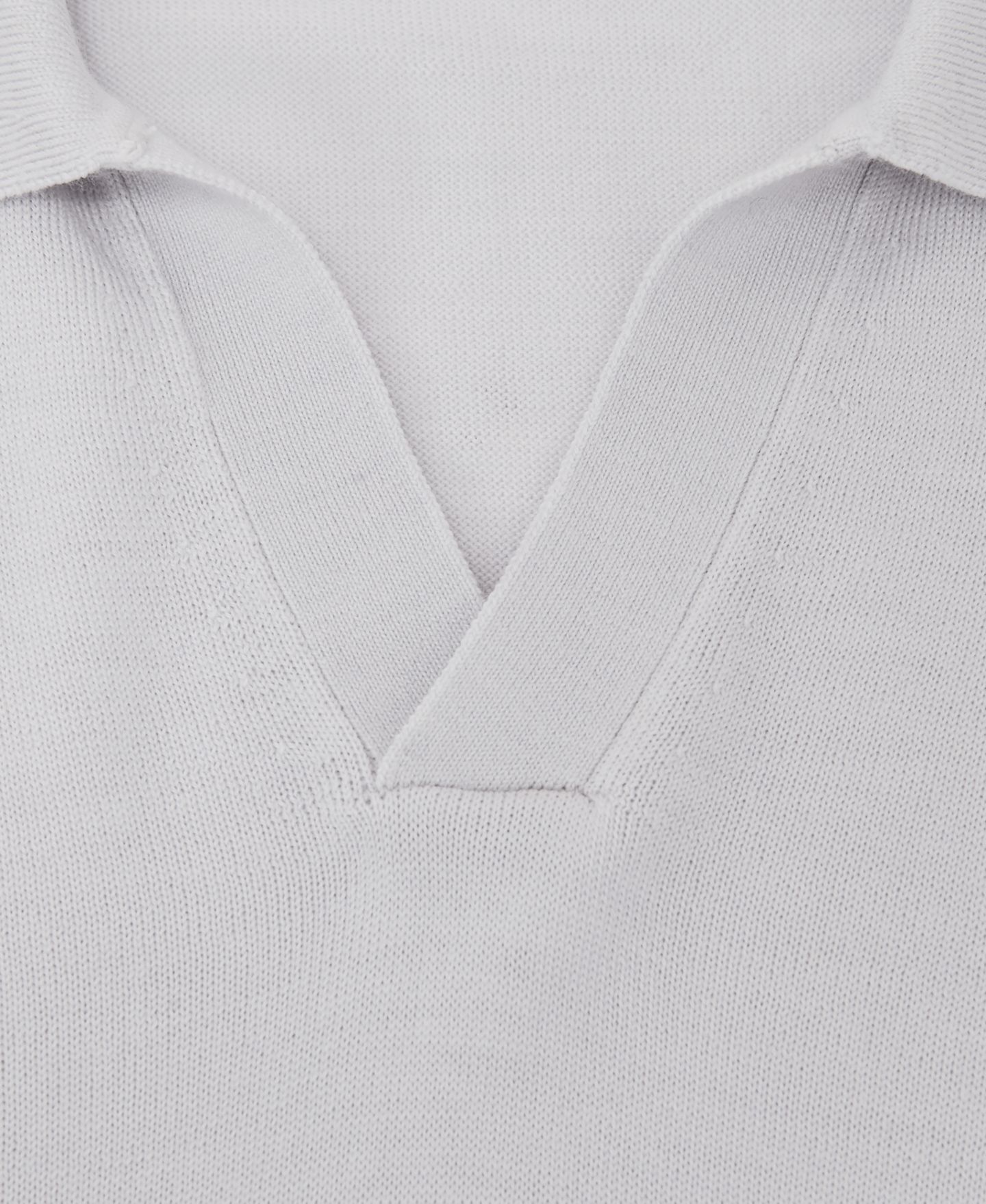 Мужское поло REISS Duchie Merino Wool Open-Collar Polo Shirt, цвет: Морозный синий — фото 4