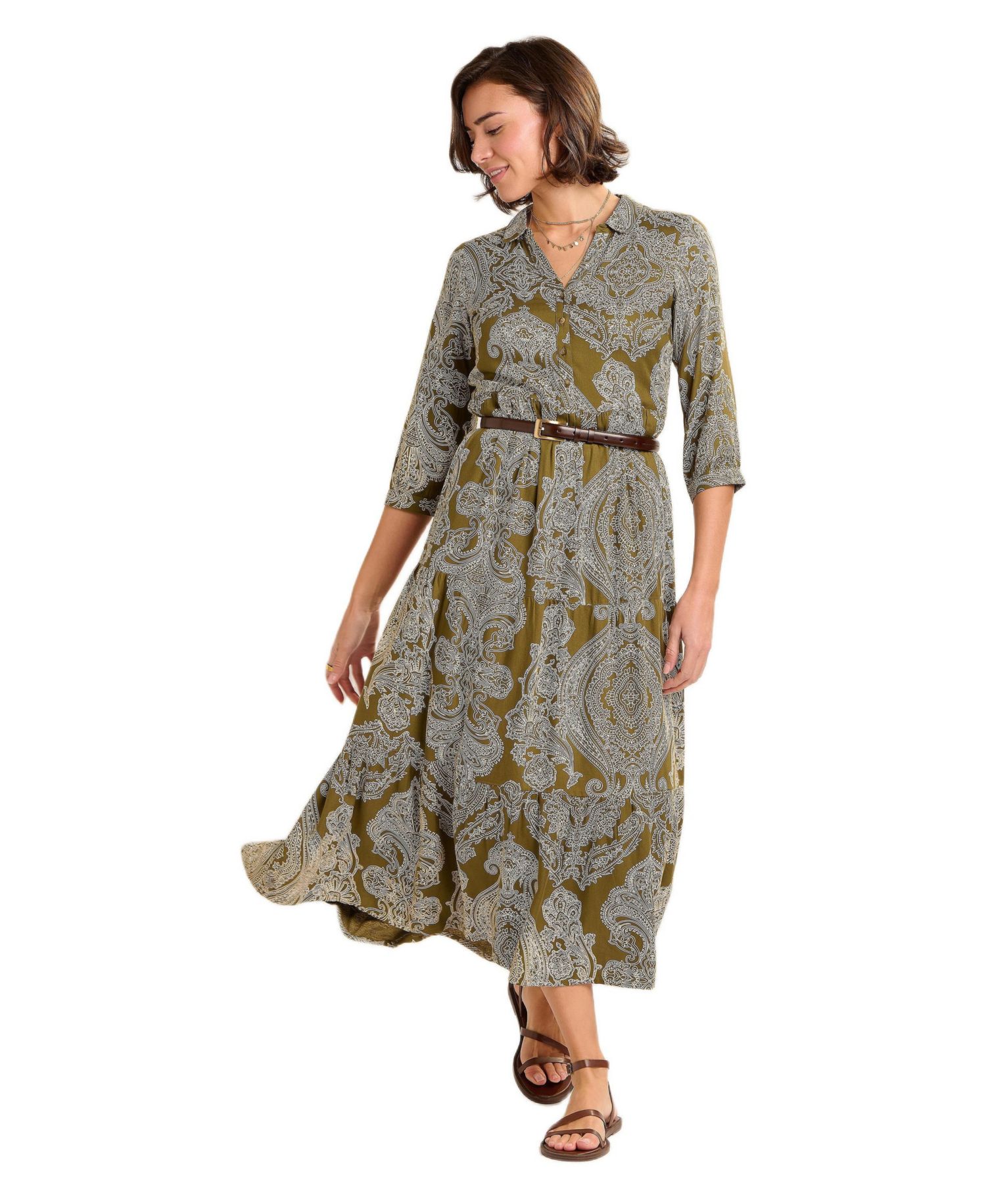 Women's Chara Tiered Maxi Shirt Dress