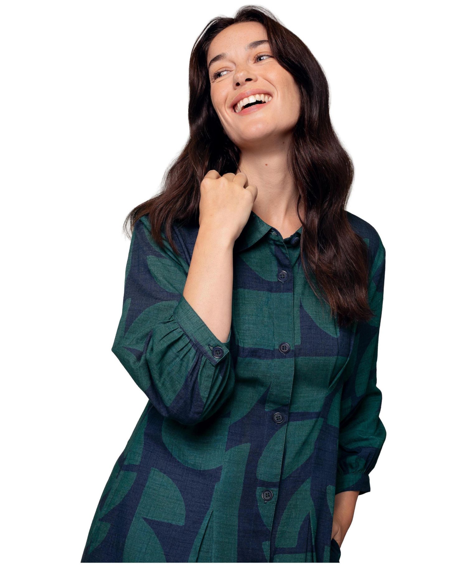 Women's Pleat Detail Shirt Dress