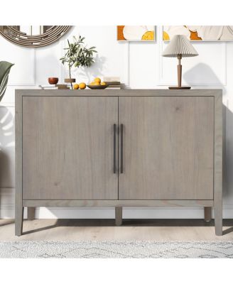 Farmhouse Sideboard with Pine Veneer, 2 Doors, Retro Buffet