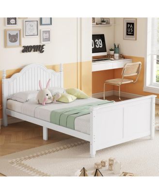   Wood Twin Platform Bed with Headboard/Footboard