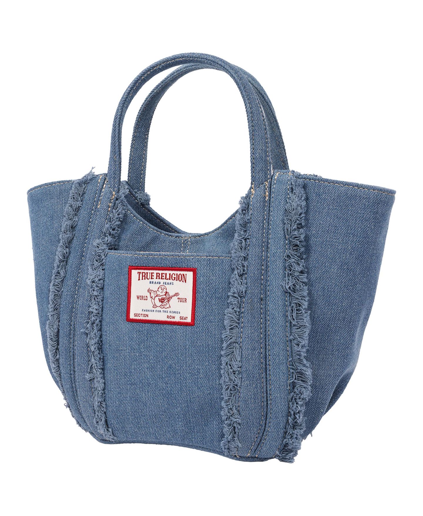 Женская сумка True Religion Atlas Frayed Medium – Denim Carryall with Removable Crossbody Strap, цвет: Тёмный джинсовый — фото 3