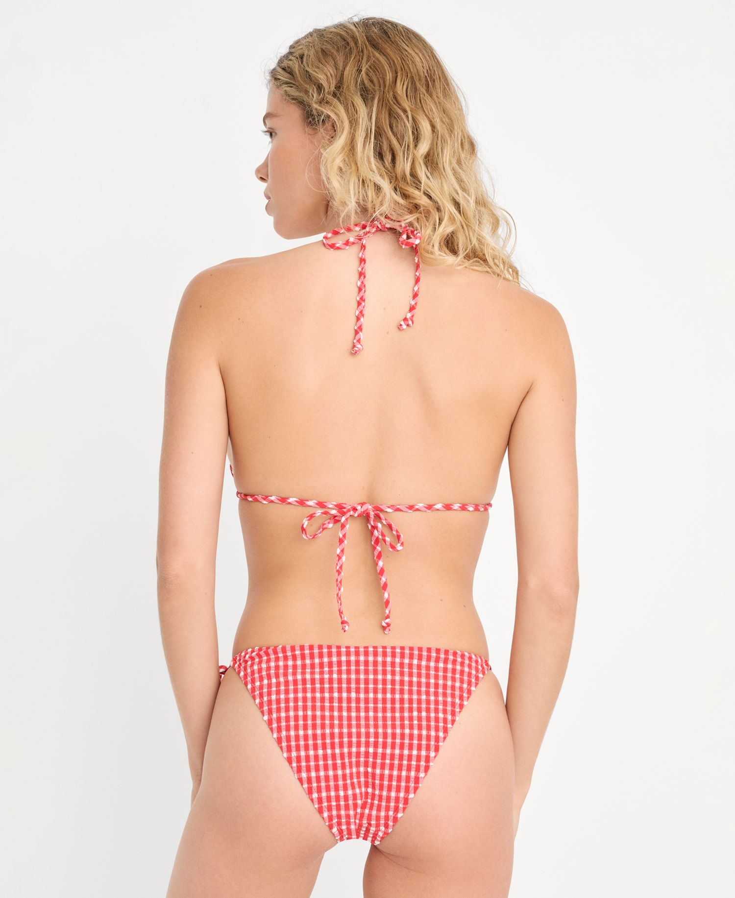 Women's Gingham String Swim Bikini Top