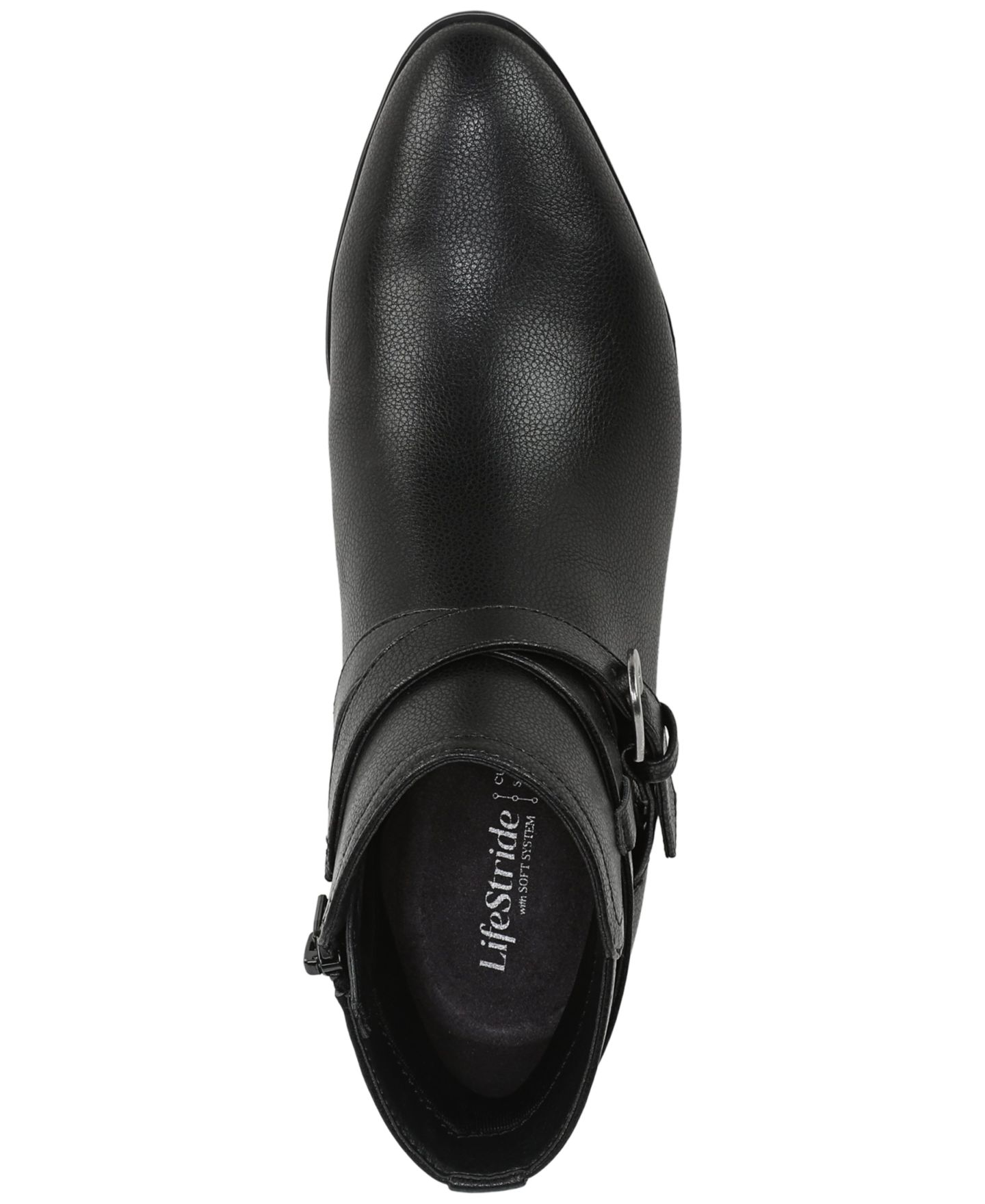 Женские ботинки LifeStride Oaklyn Zip Short Pointed Toe Booties, цвет: Чёрная искусственная кожа — фото 4