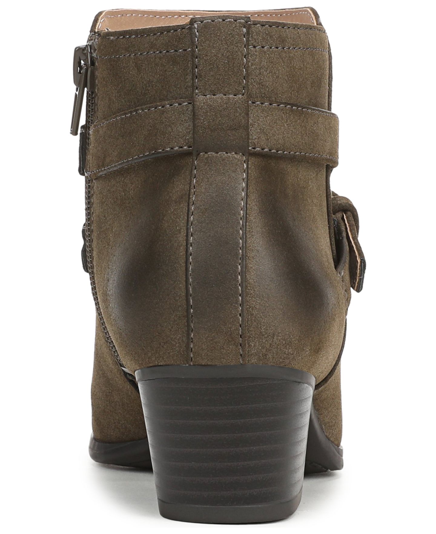 Женские ботинки LifeStride Oaklyn Zip Short Pointed Toe Booties, цвет: Оливковый искусственный замшевый — фото 3
