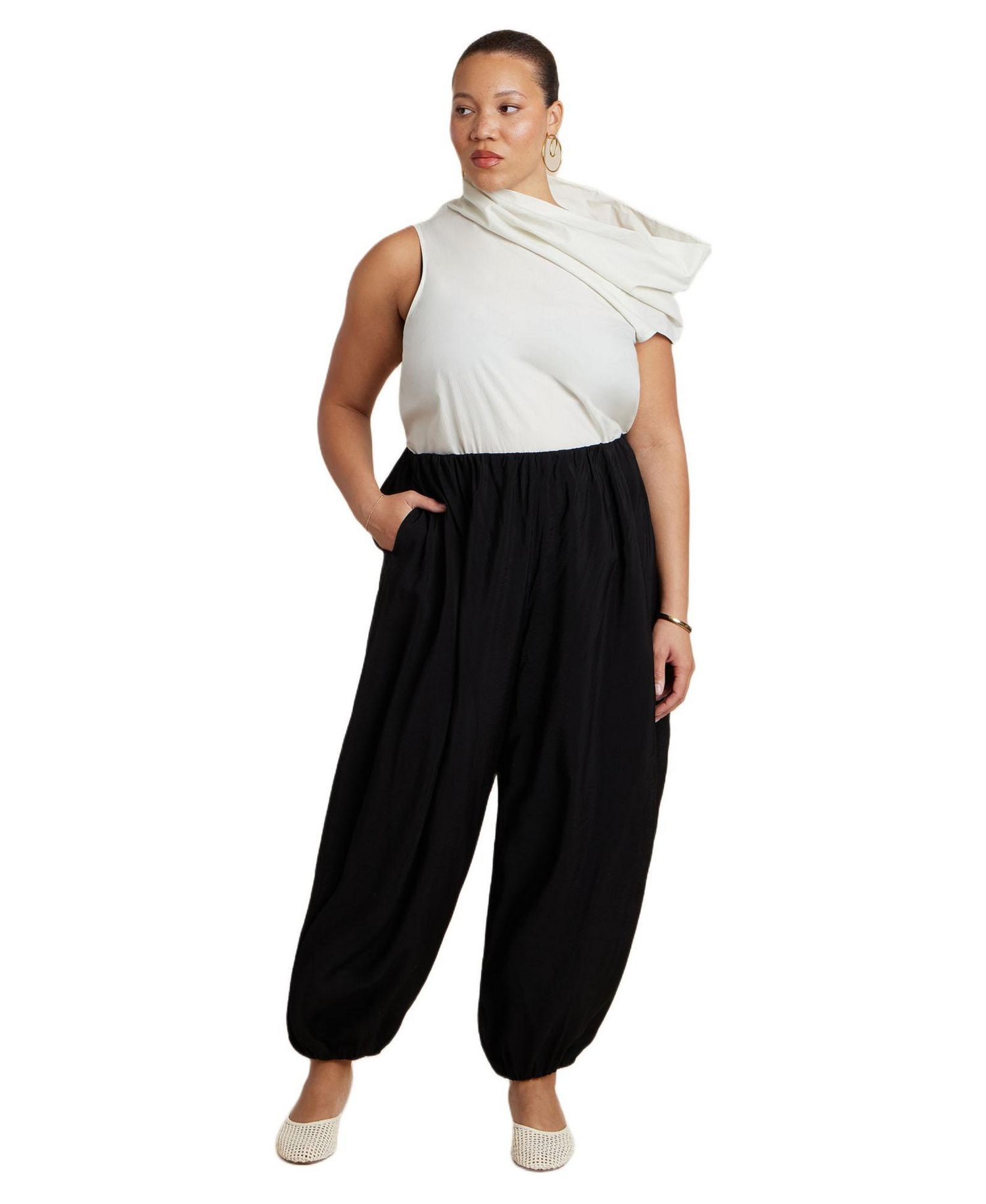 Women's Draped Neck Sleeveless Top