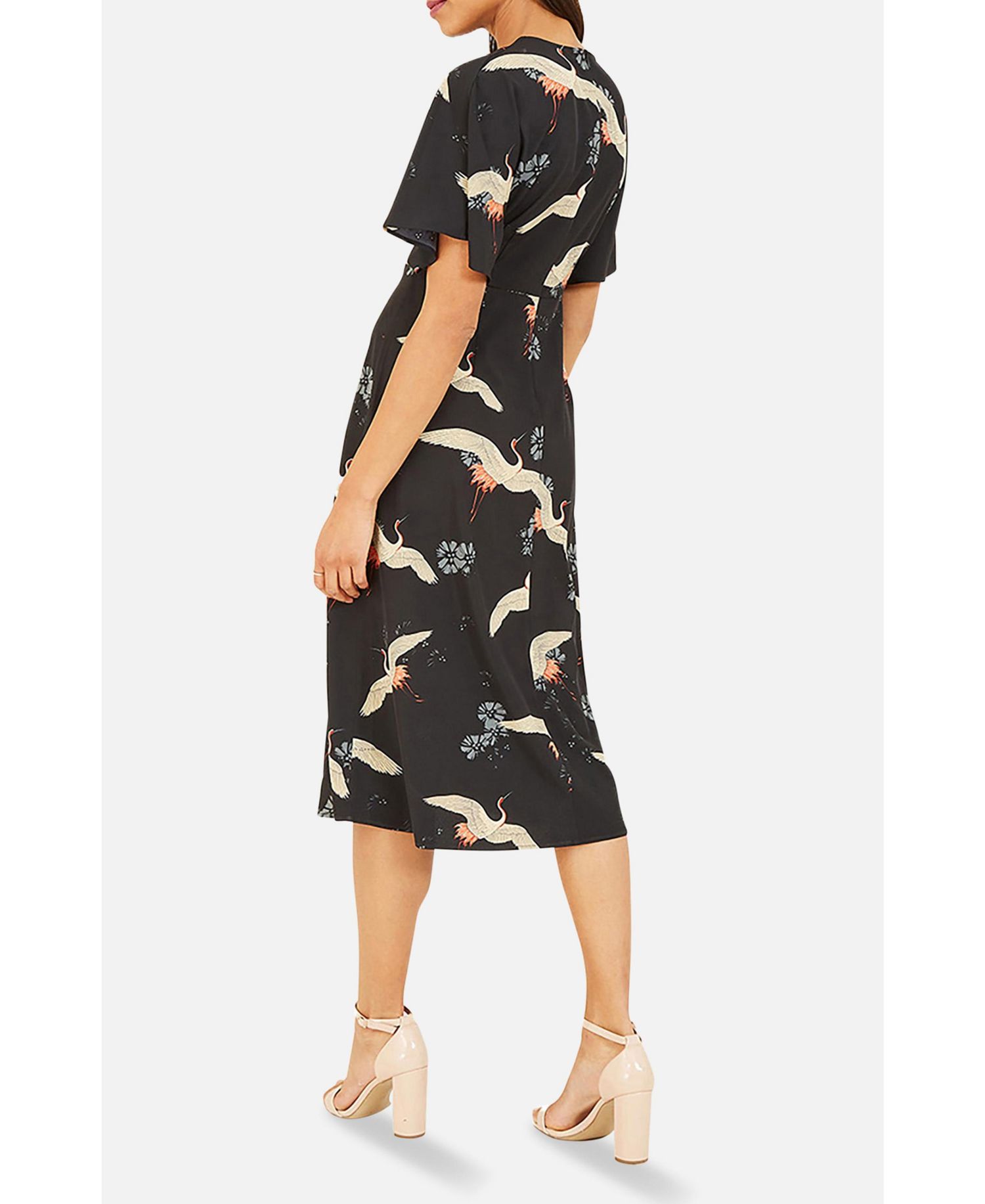 Women's Short Sleeve V-Neck Midi Dress