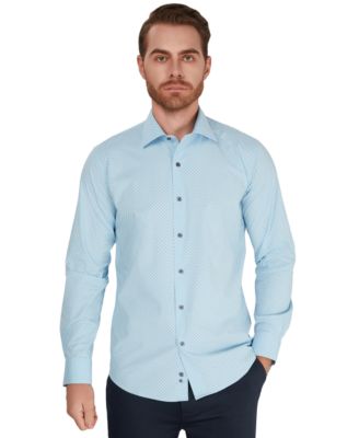 Men's Geometric Print Slim-Fit Dress Shirt