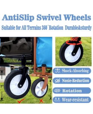 360lbs Collapsible Storage Wagon Utility Carts with Strapping System, 3-Piece Liner