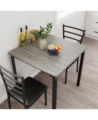 3-Piece Small Kitchen Table Set for 2, Modern Square Dinette, Compact Indoor Dining for Breakfast Nook