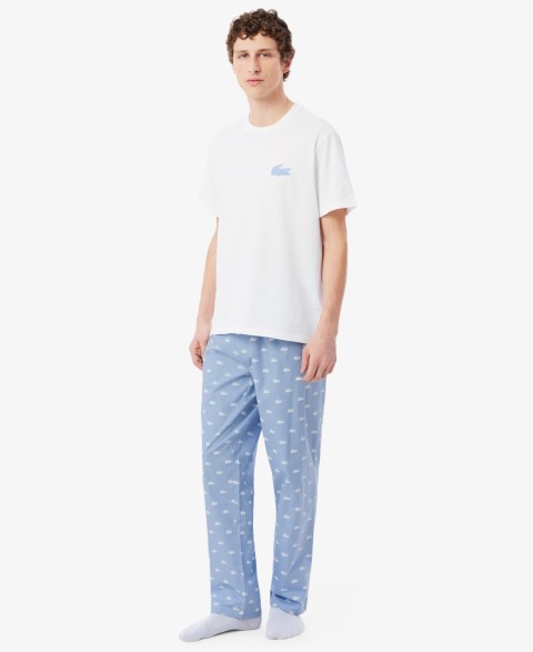 Мужские Lacoste Men's Short-Sleeve T-Shirt and Pajama Pants, 2-Piece Set