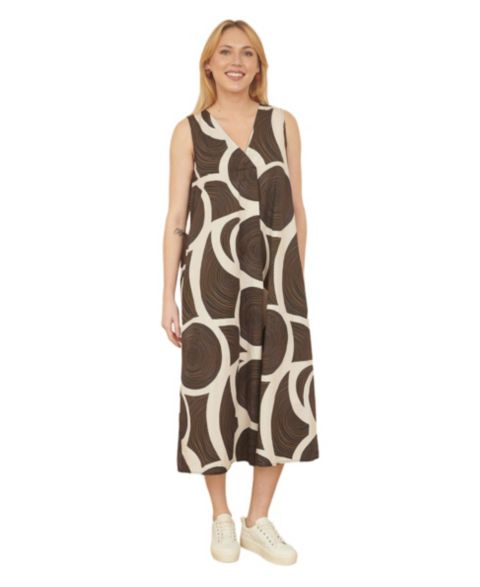 Женское платье Yumi Sleeveless V-Neck Trapeze Midi