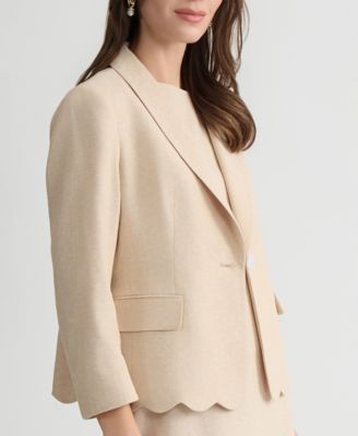 Women's Shawl-Lapel Scalloped Blazer
