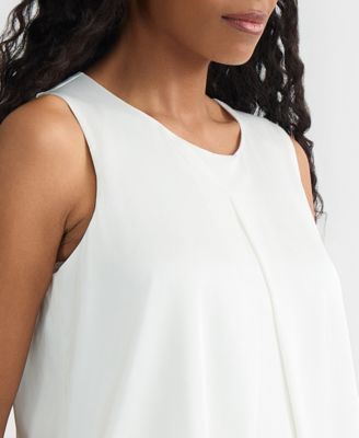 Women's Sleeveless Pleated Satin Top