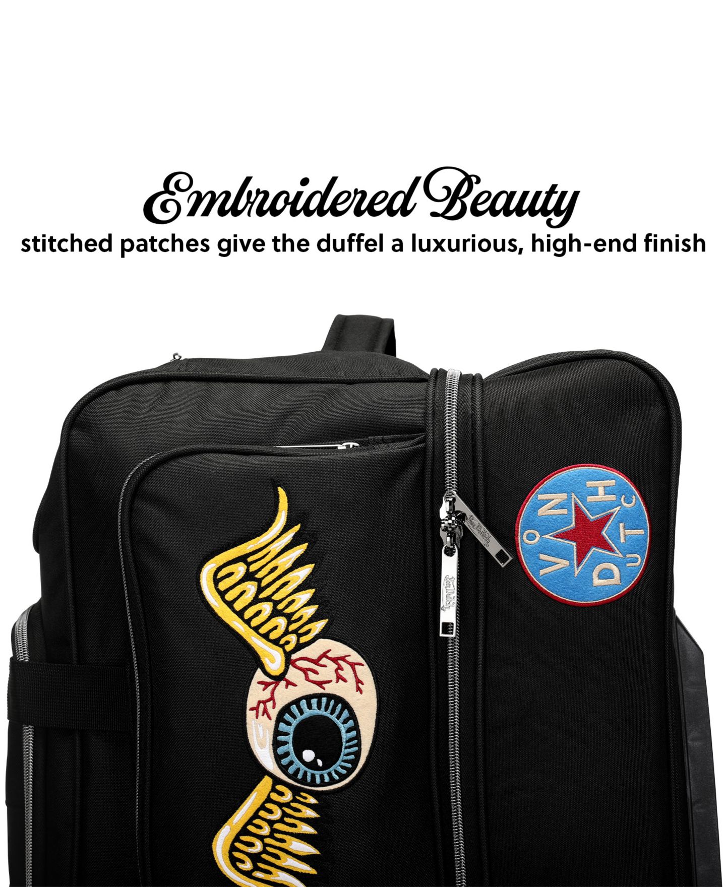 Сумка Von Dutch Signature Patch 28" Checked Rolling Duffel — фото 6