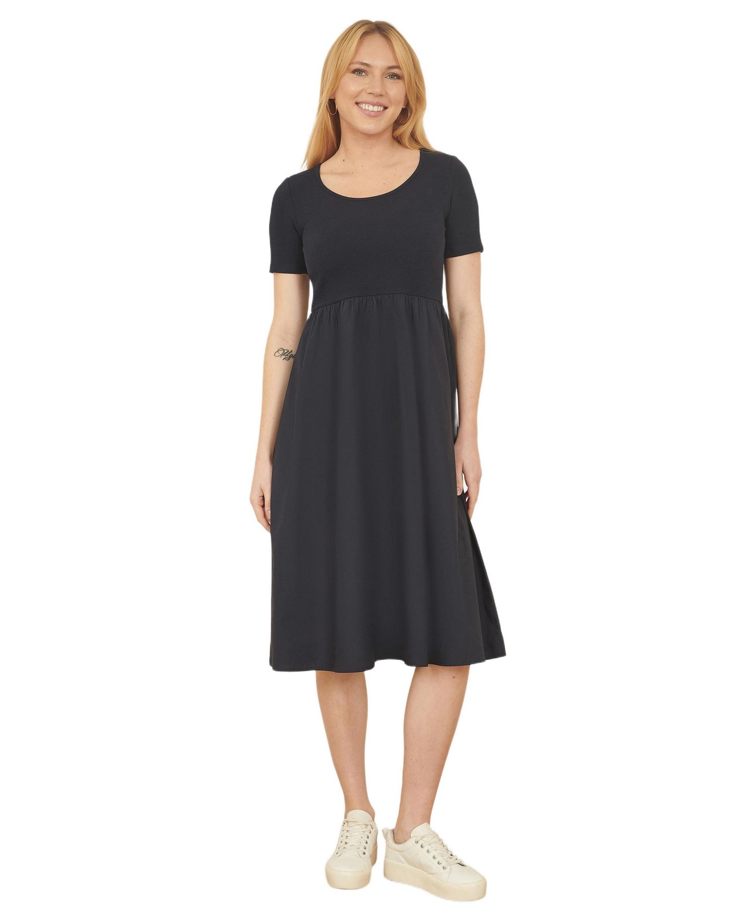 Women's Jersey Top And Cotton Midi Dress