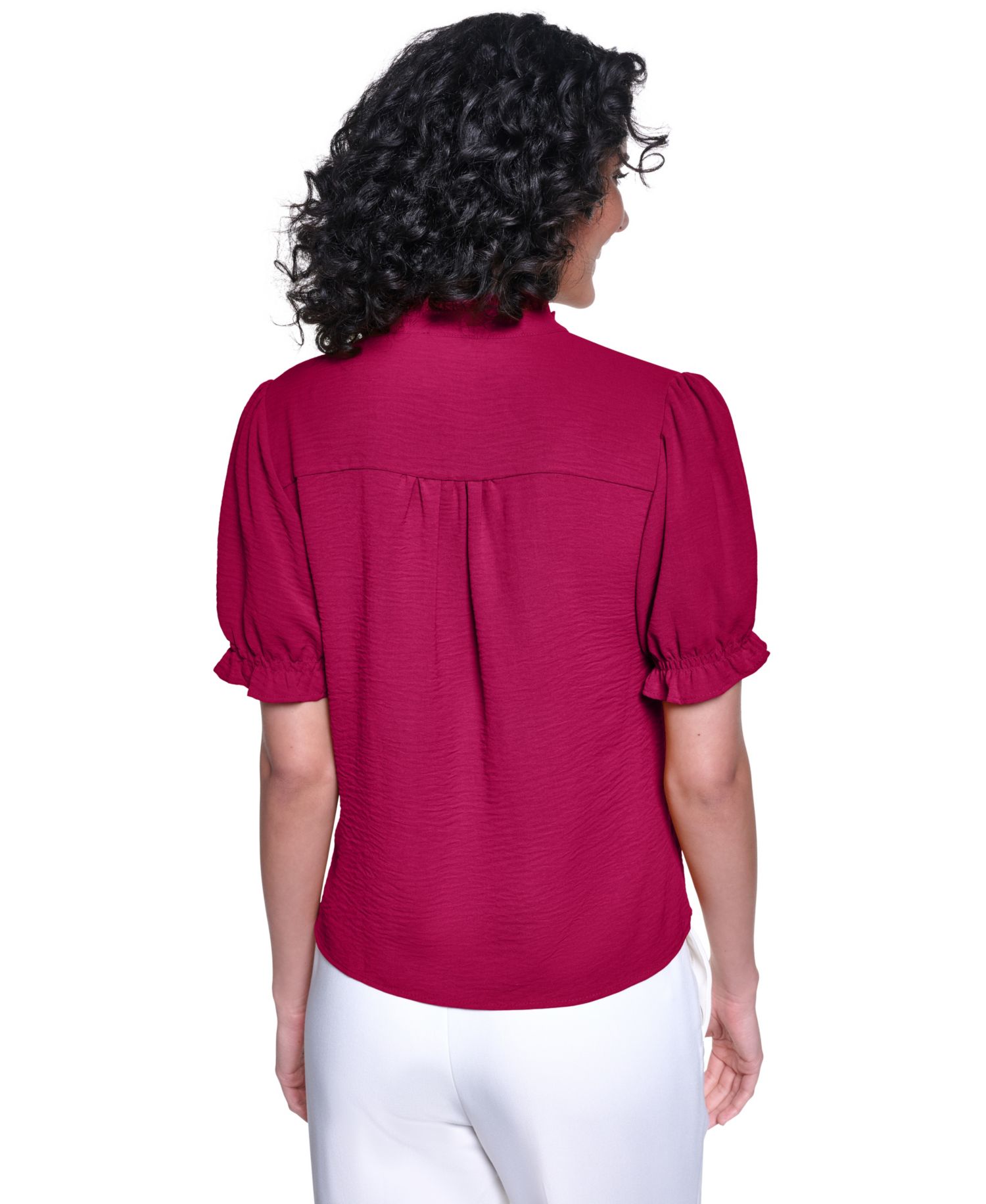 Women's V-Neck Short-Sleeve Blouse