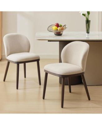Upholstered Dining Chairs Set of 2, Modern Kitchen Chairs with Sturdy Wooden Legs