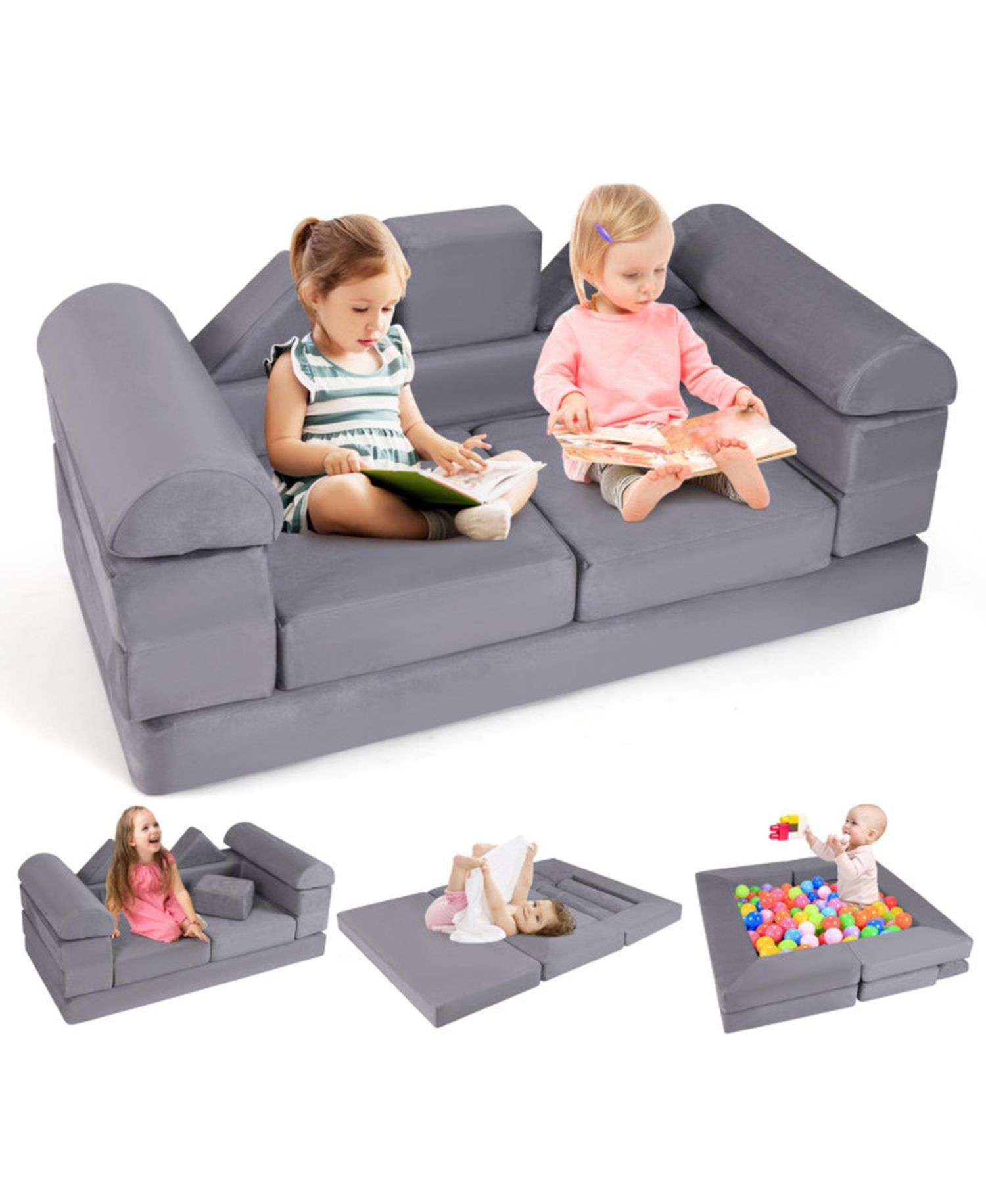 Modular Foam Climb and Crawl Playset, 9-Piece Set
